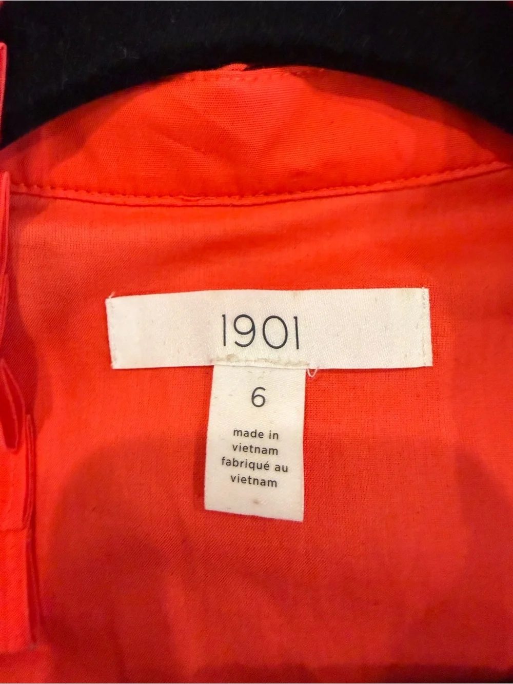 1901 Coral Red Sleeveless Dress with Ruffle Details